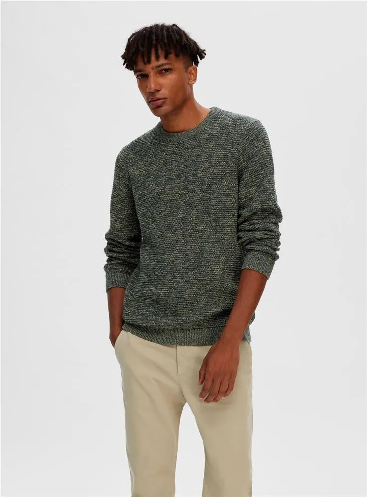 16059390 SLHVINCE LS KNIT BUBBLE CREW JERSEY