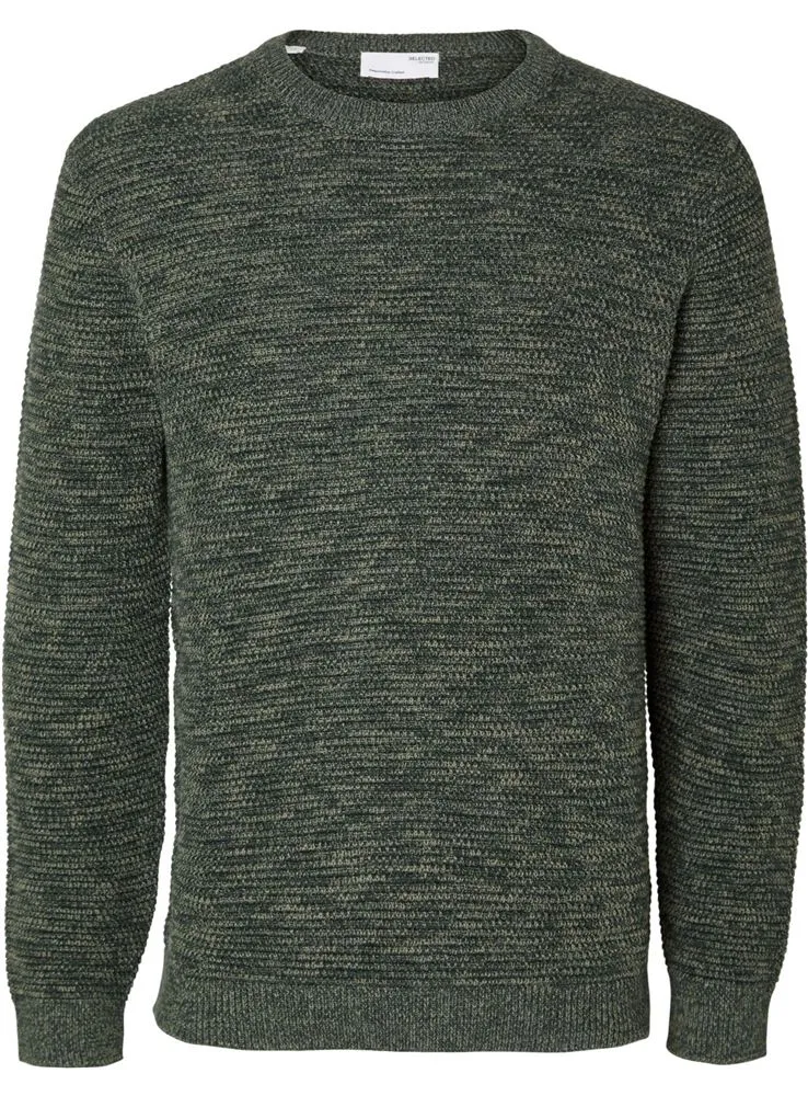 16059390 SLHVINCE LS KNIT BUBBLE CREW JERSEY
