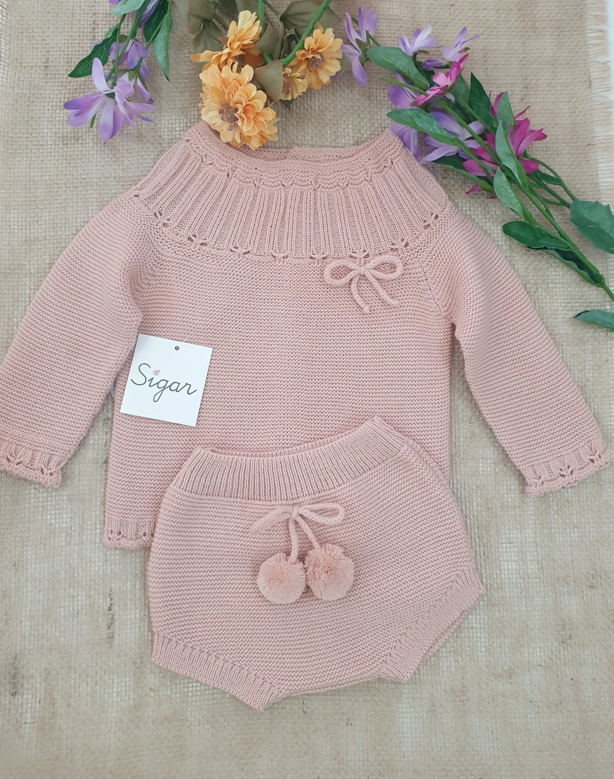 A Conjunto dos piezas bebé punto Sigar R091273 Maquillaje