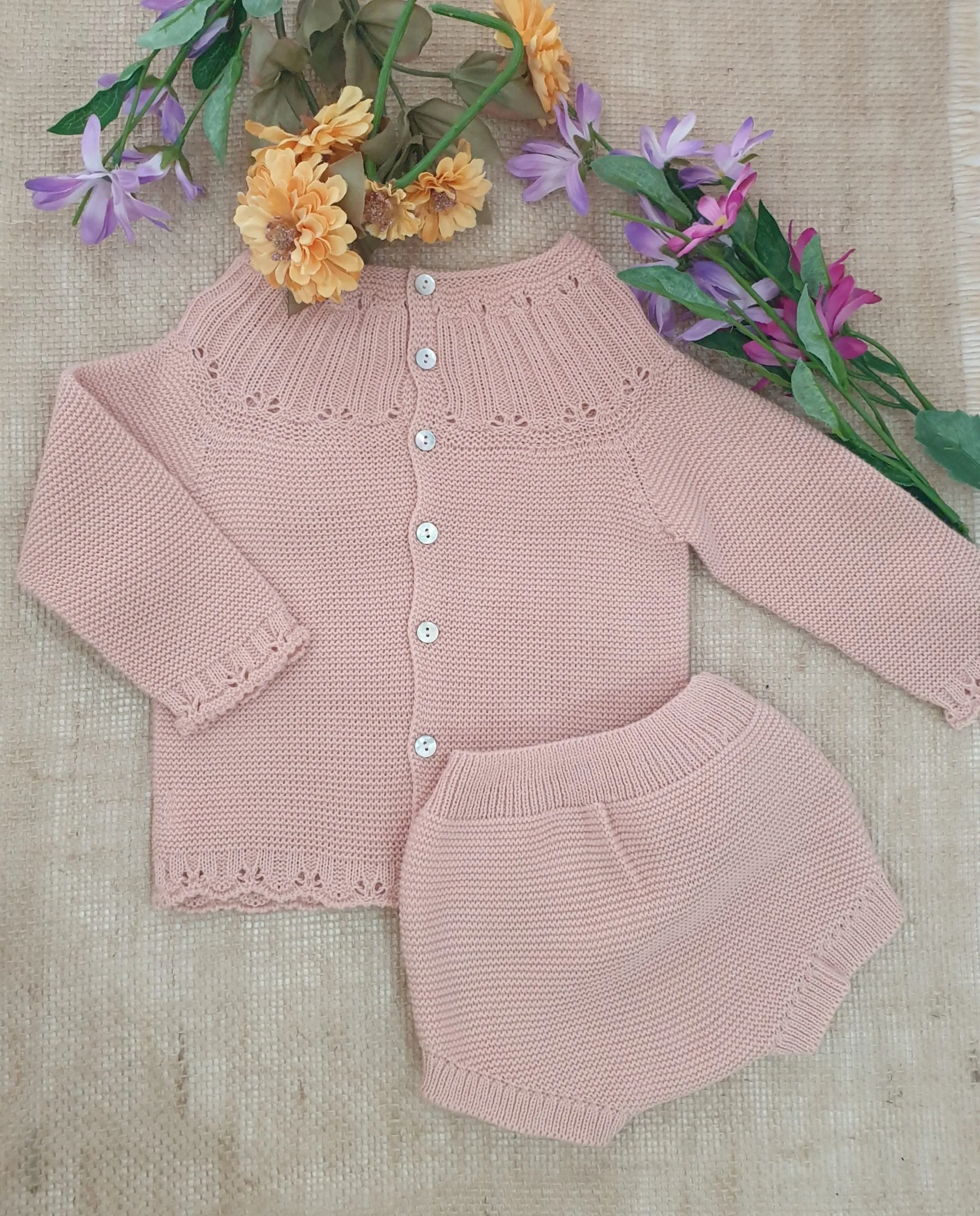 A Conjunto dos piezas bebé punto Sigar R091273 Maquillaje