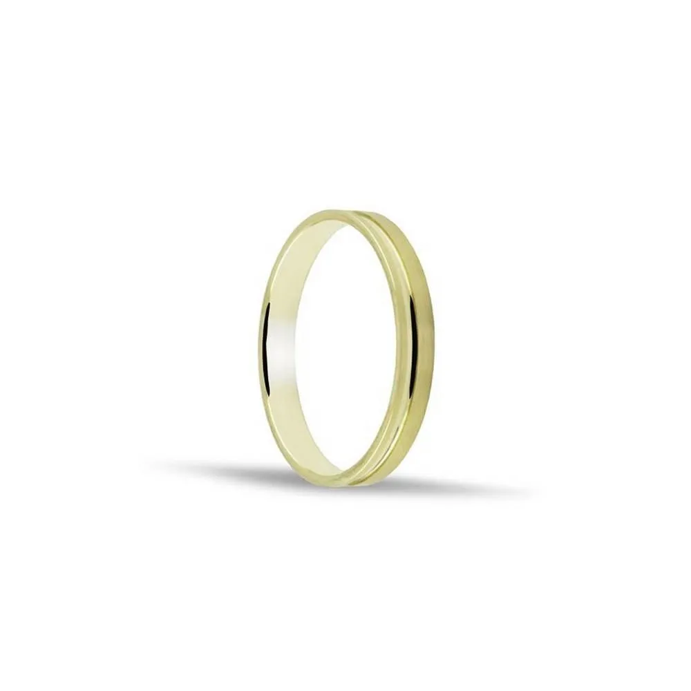 Alianza de oro 18k de 3 mm acabado mate y hendidura central