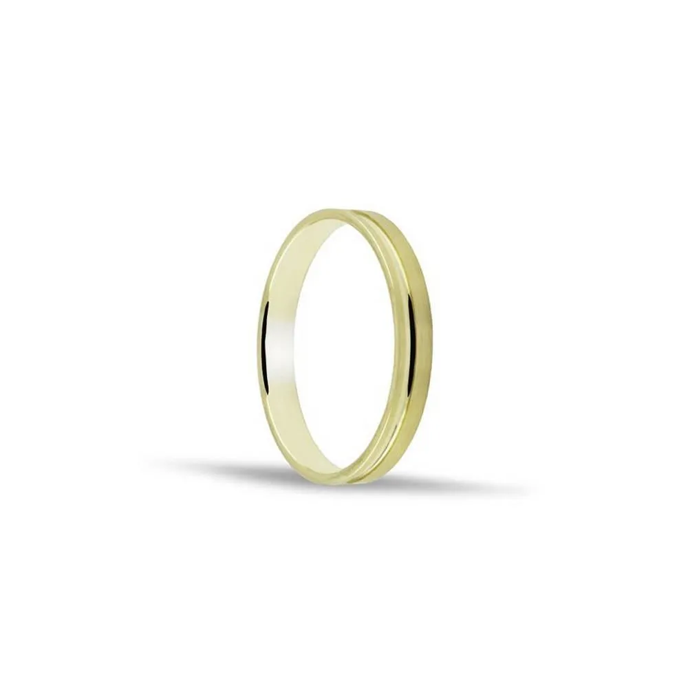 Alianza de oro 18k de 3 mm acabado mate y hendidura central