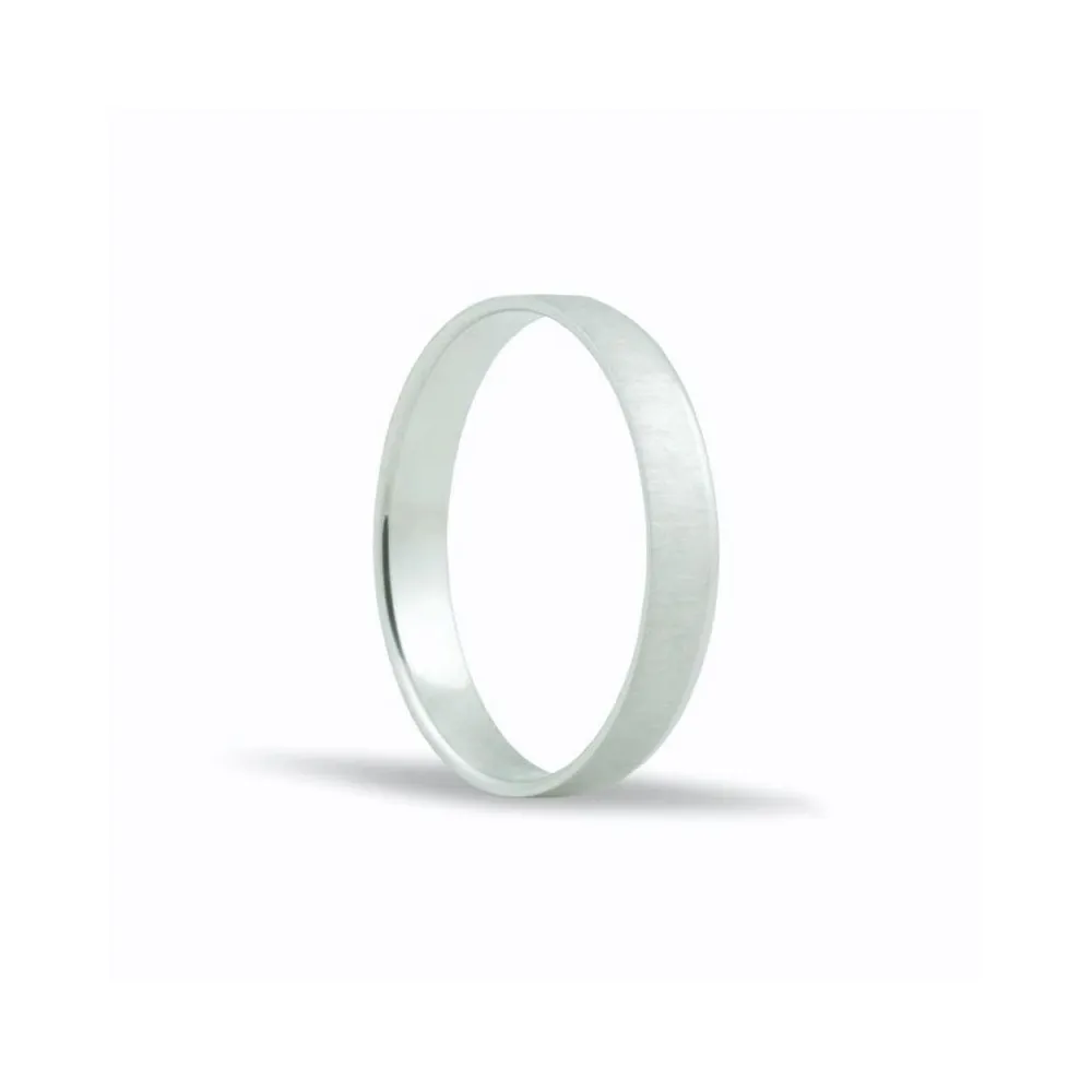Alianza de oro blanco 18k de 3,5 mm acabado mate
