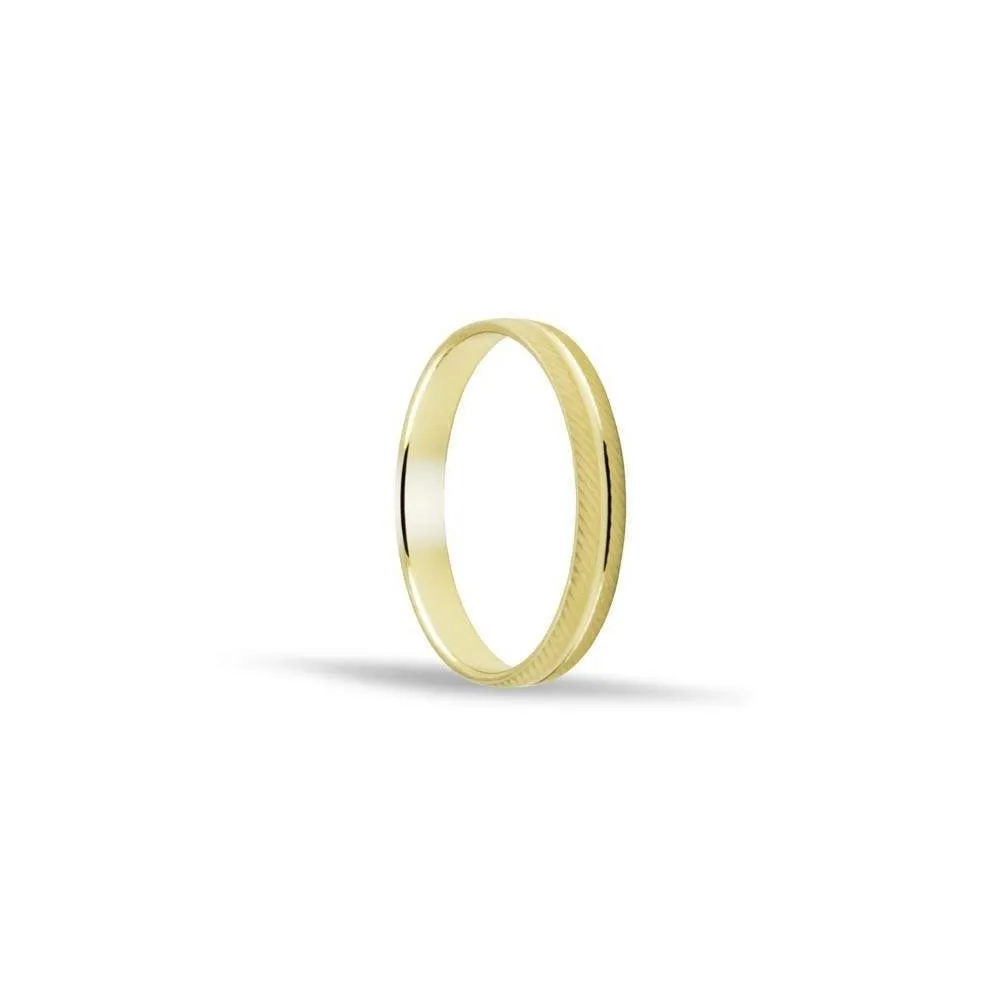 Alianza oro 18k de 3 mm acabado mate con 1 hendidura central