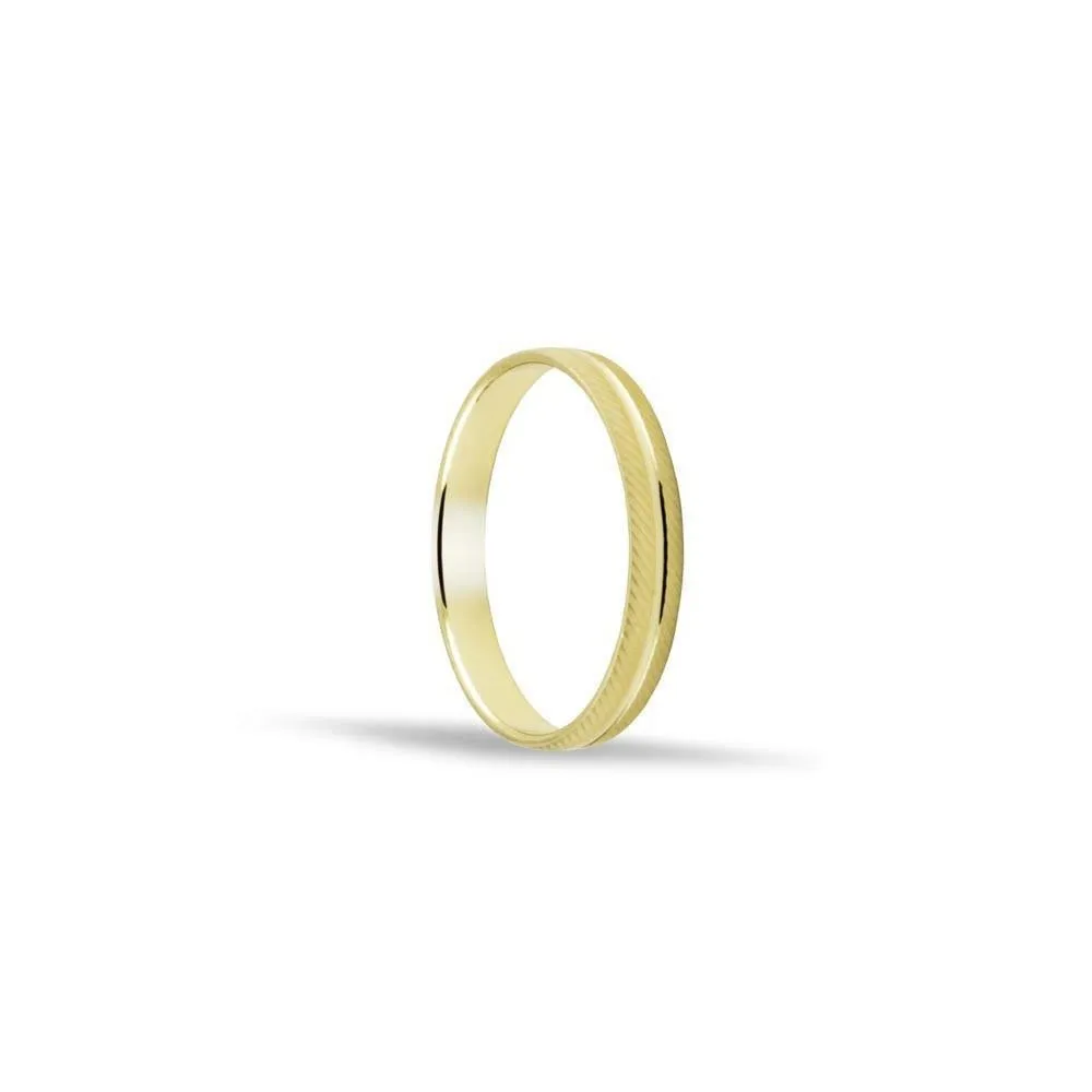 Alianza oro 18k de 3 mm acabado mate con 1 hendidura central