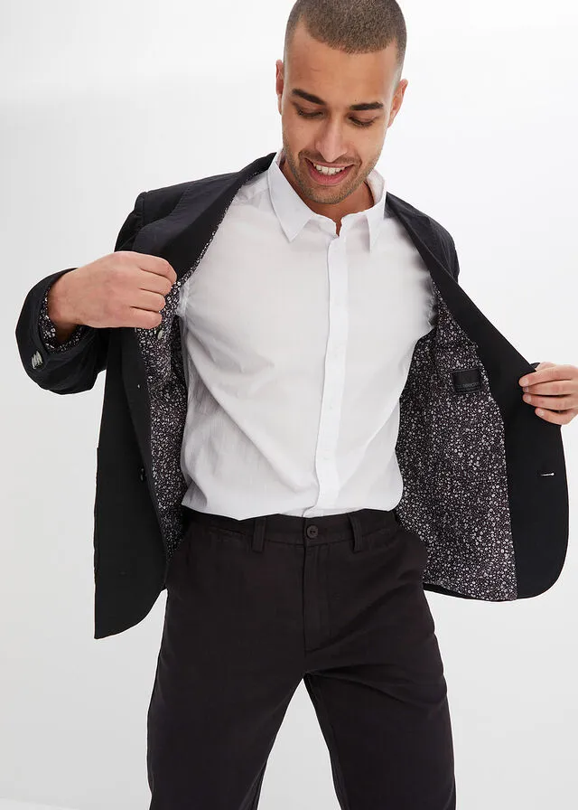 Americana con lino Negro