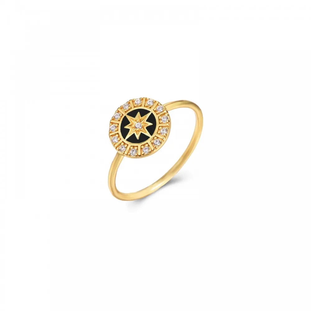 Anillo Glow Negro Oro