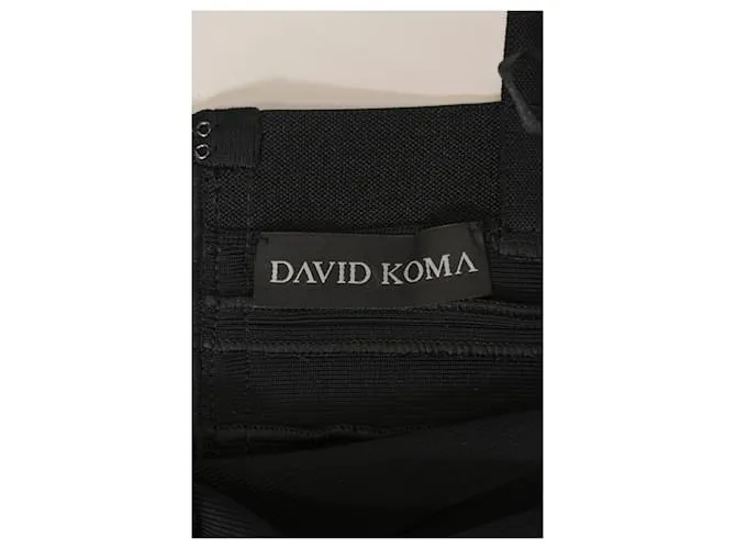 Autre Marque Vestido ajustado con un solo hombro de David Koma en nailon negro 