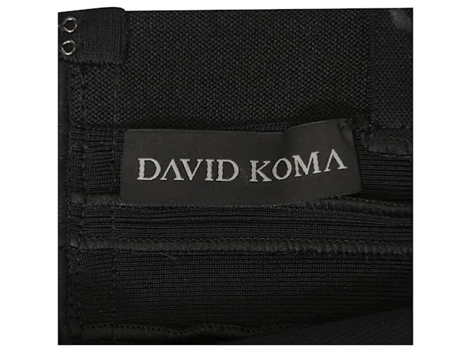 Autre Marque Vestido ajustado con un solo hombro de David Koma en nailon negro 