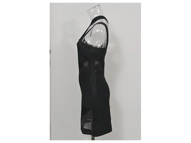 Autre Marque Vestido ajustado con un solo hombro de David Koma en nailon negro 