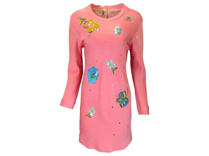 Autre Marque Vestido de satén de crepé lavado rosa caramelo de Marni 