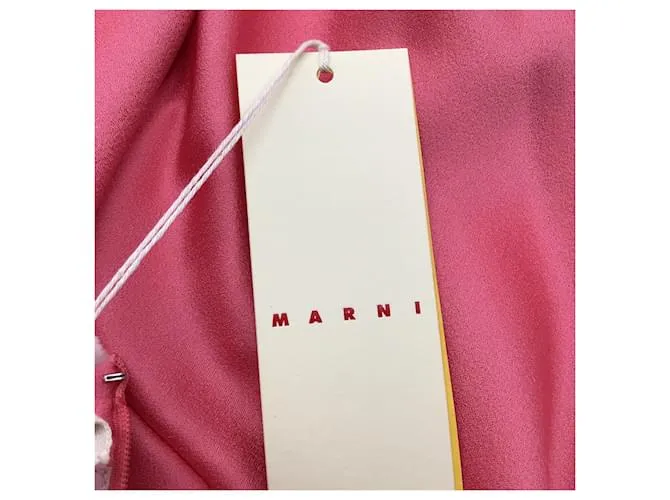 Autre Marque Vestido de satén de crepé lavado rosa caramelo de Marni 