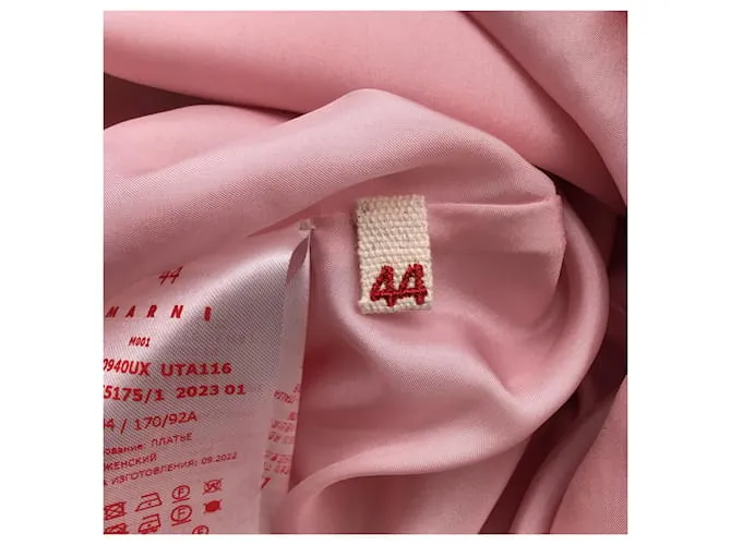 Autre Marque Vestido de satén de crepé lavado rosa caramelo de Marni 