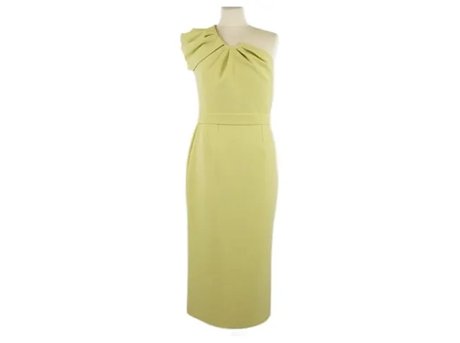 Autre Marque Vestido midi amarillo de un hombro Safiyaa 