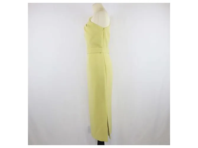 Autre Marque Vestido midi amarillo de un hombro Safiyaa 