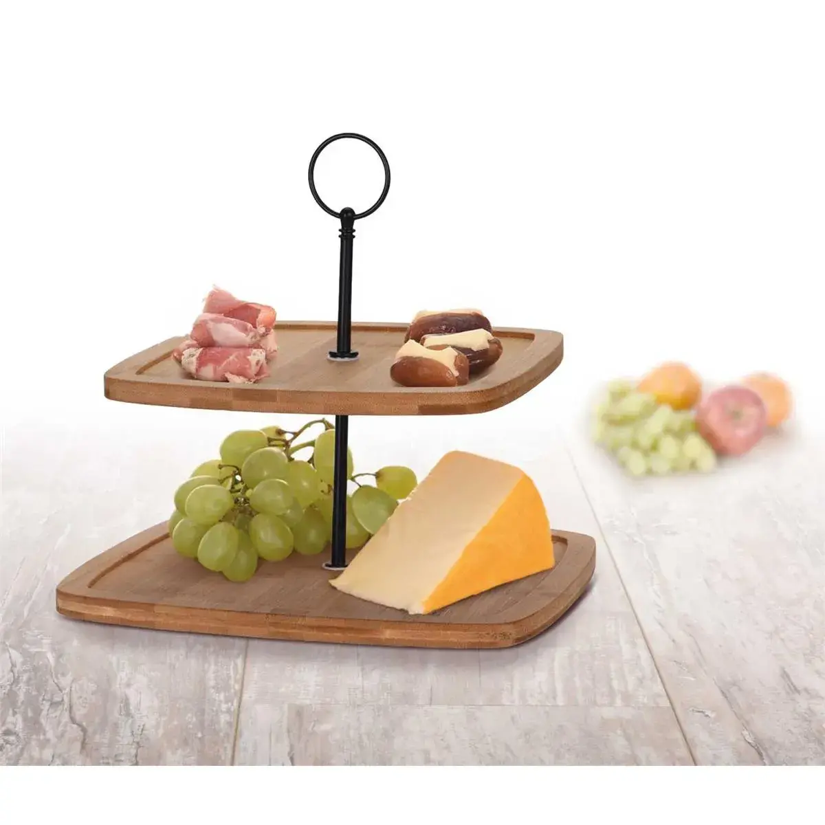Bandeja para servir cuadrada de 2 niveles
