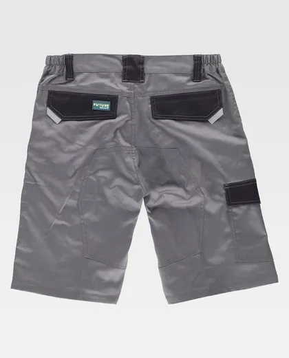 Bermuda de tejido elástico combinado Color Gris+Negro