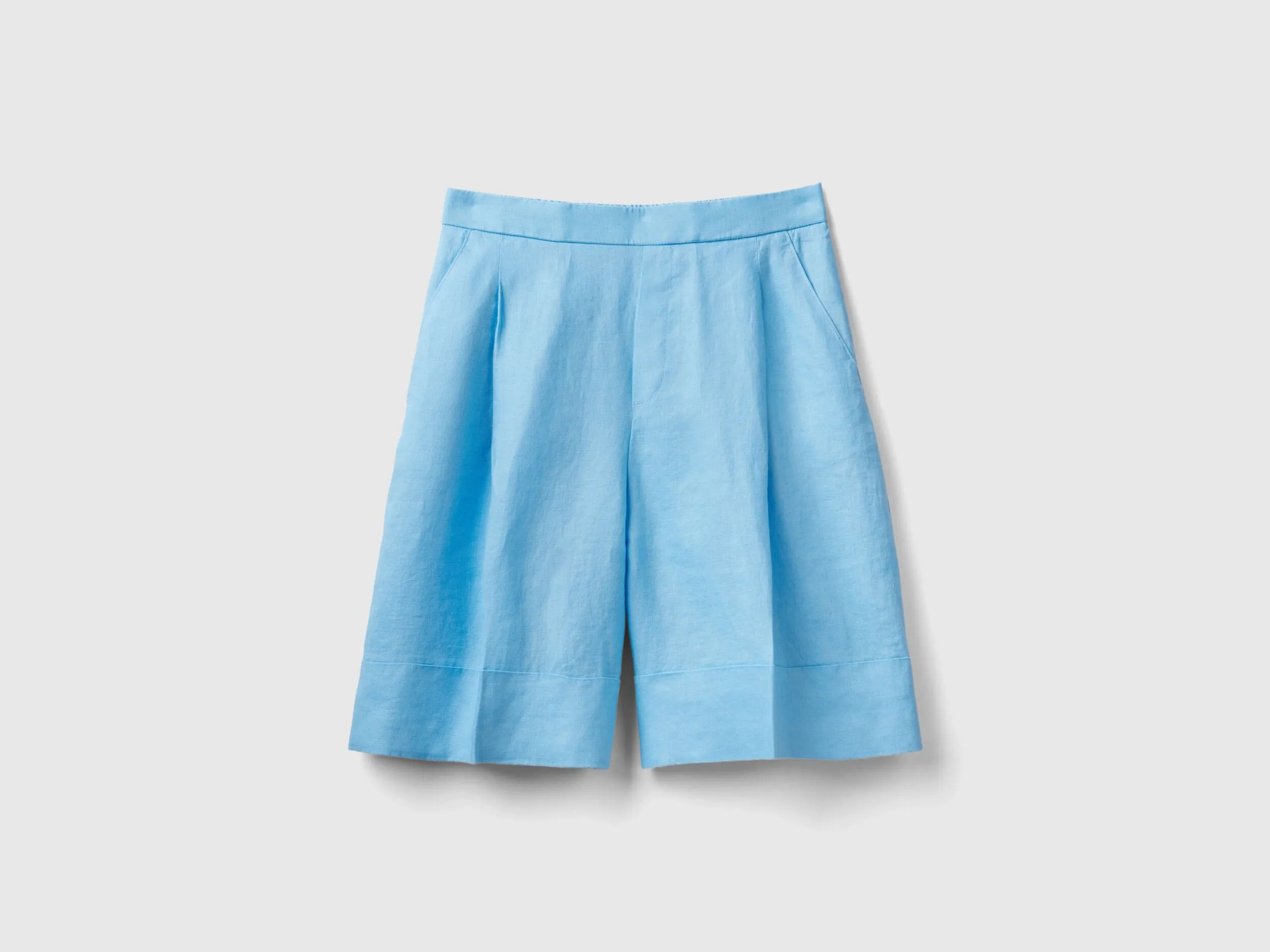 Bermudas de 100 % lino con vuelta