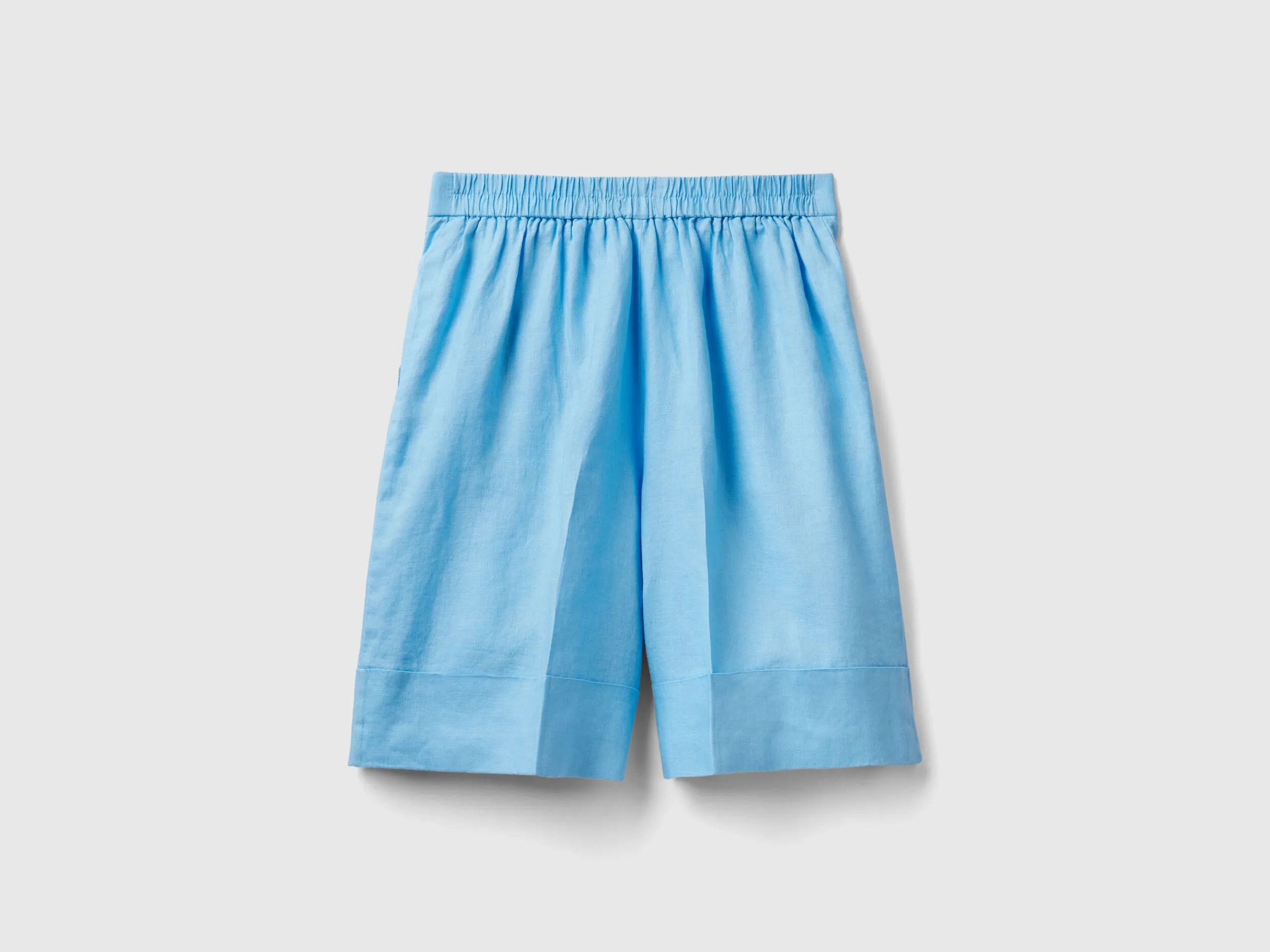 Bermudas de 100 % lino con vuelta