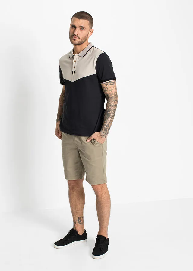 Bermudas estilo chino elásticas, con cinturón, regular fit Caqui nuevo
