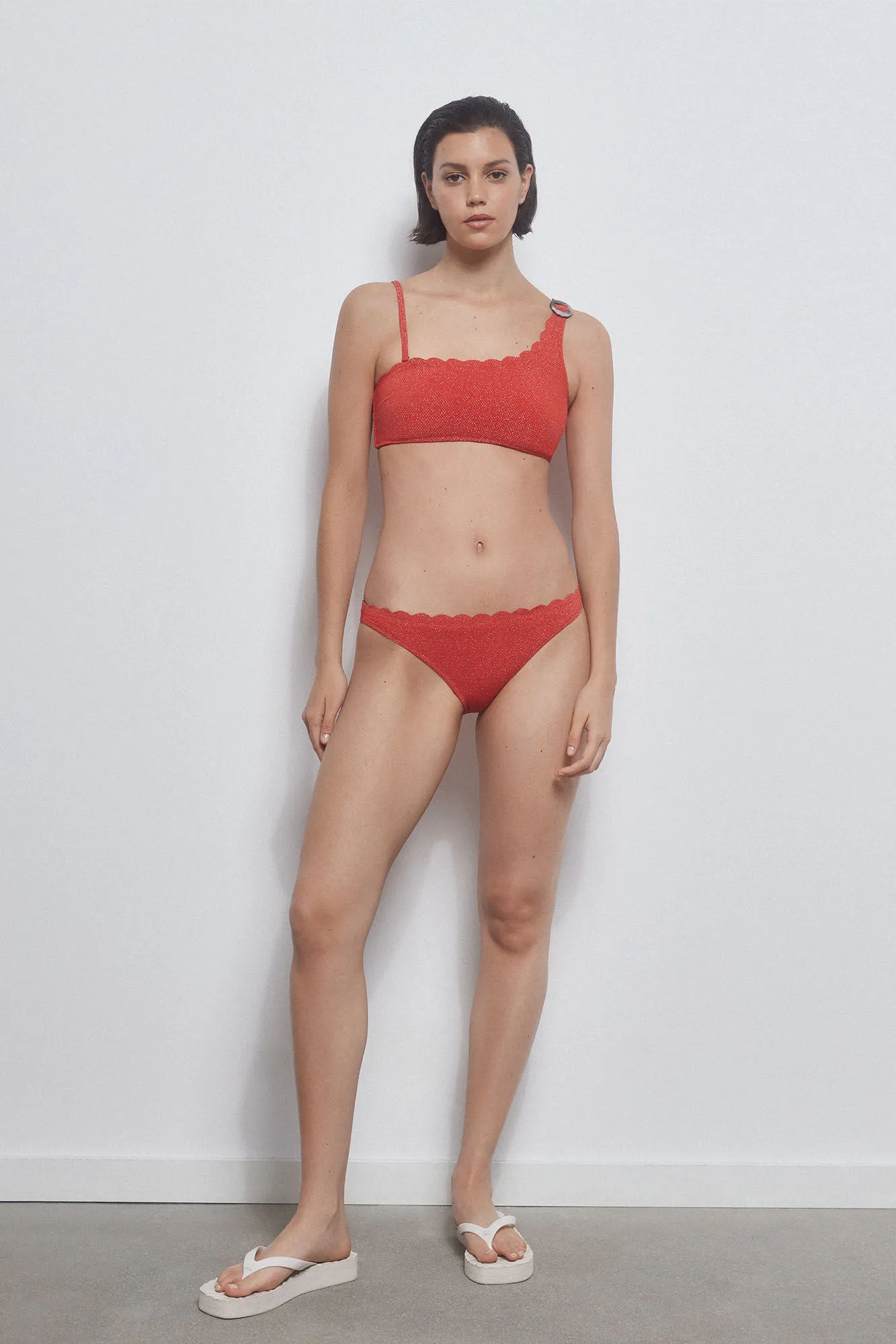 Bikini ondas tejido lurex