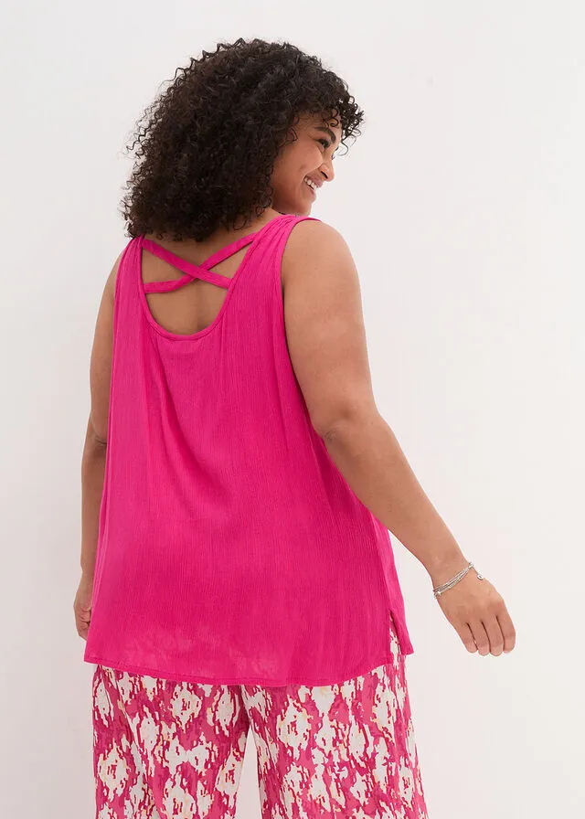 Blusa arrugada con detalle en la espalda Azur
