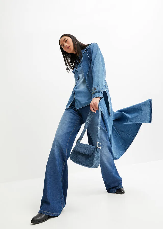 Blusa vaquera con cierres a presión azul provenzal