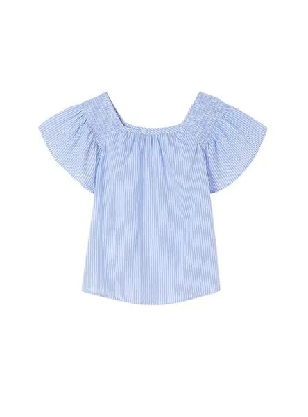 Blusón Mayoral Nido De Abejas Azul Para Niña 
