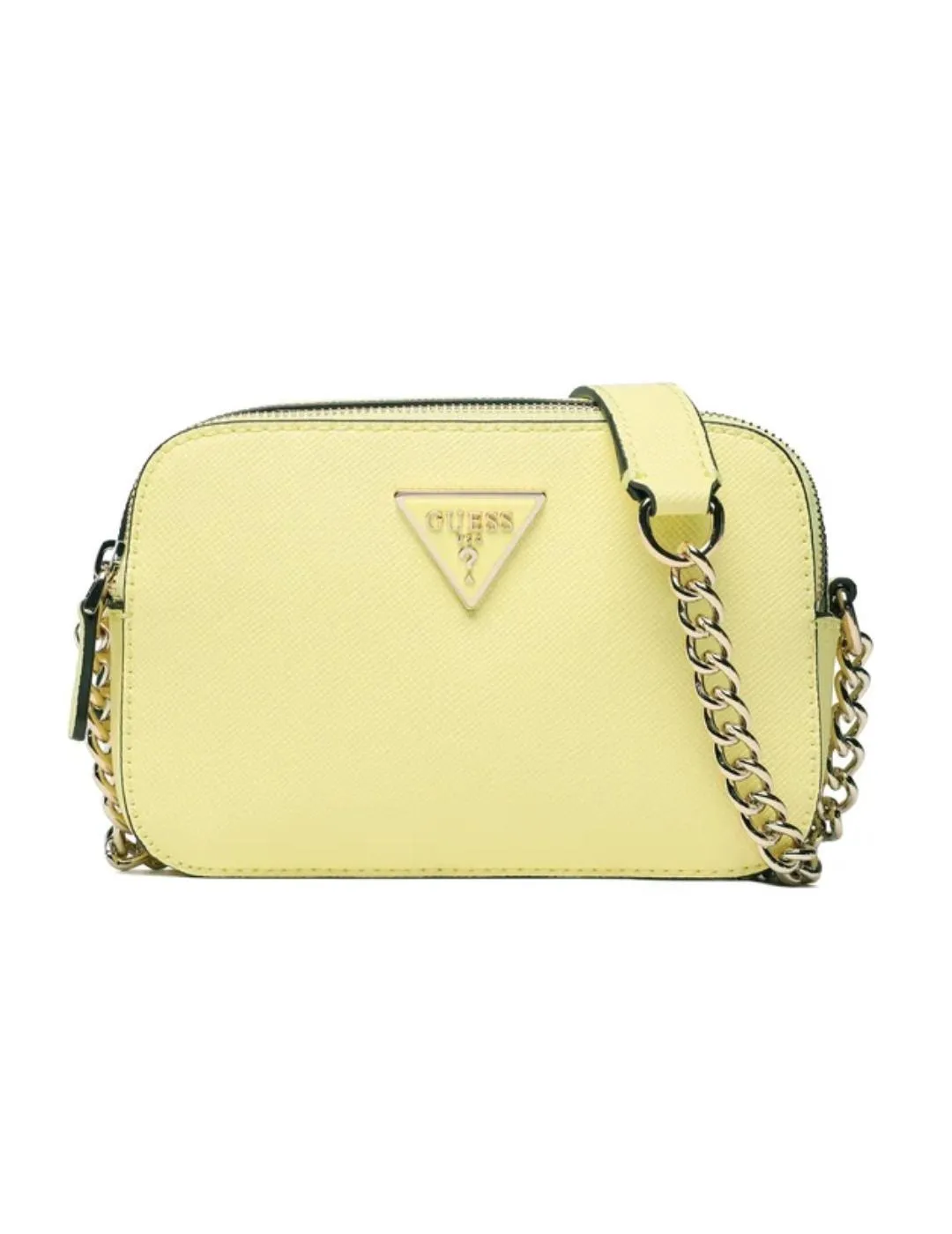 Bolso Guess Noelle amarillo con cadena dorada para mujer
