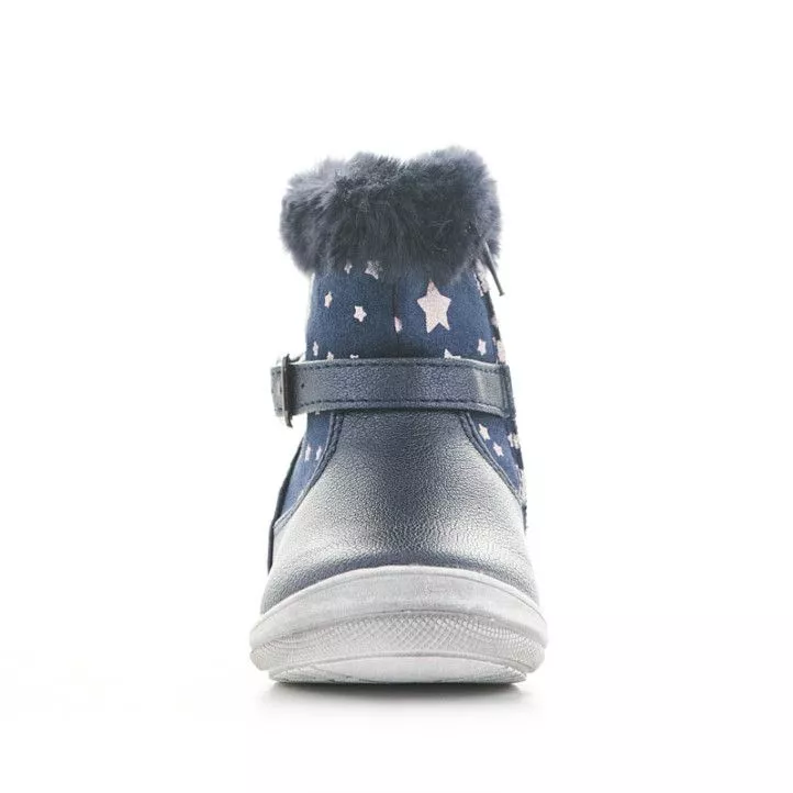 Botines azules con estrellas y pelo en la caña