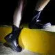 Botines plataforma Owel gante negros con elástico lateral