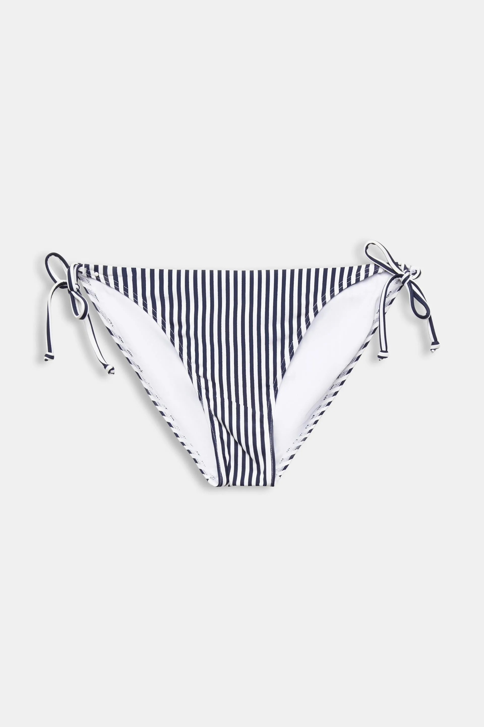 Braguita de bikini a rayas con lazada a los lados