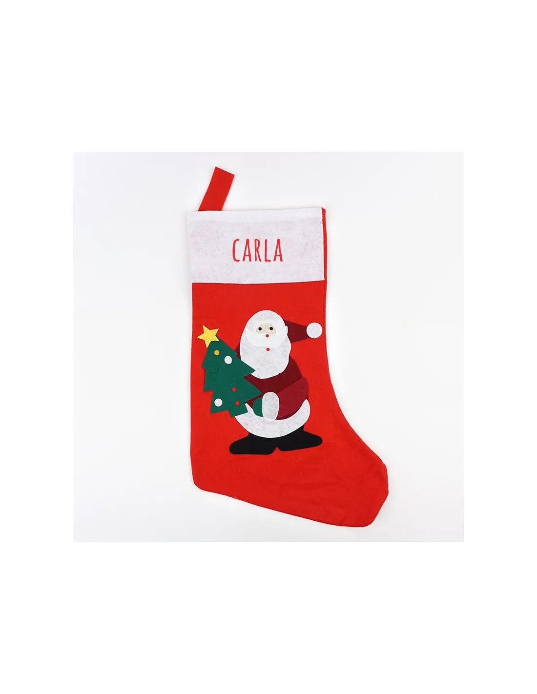 Calcetín Navidad Rojo Papa Noel Árbol personalizado de Mi Pipo