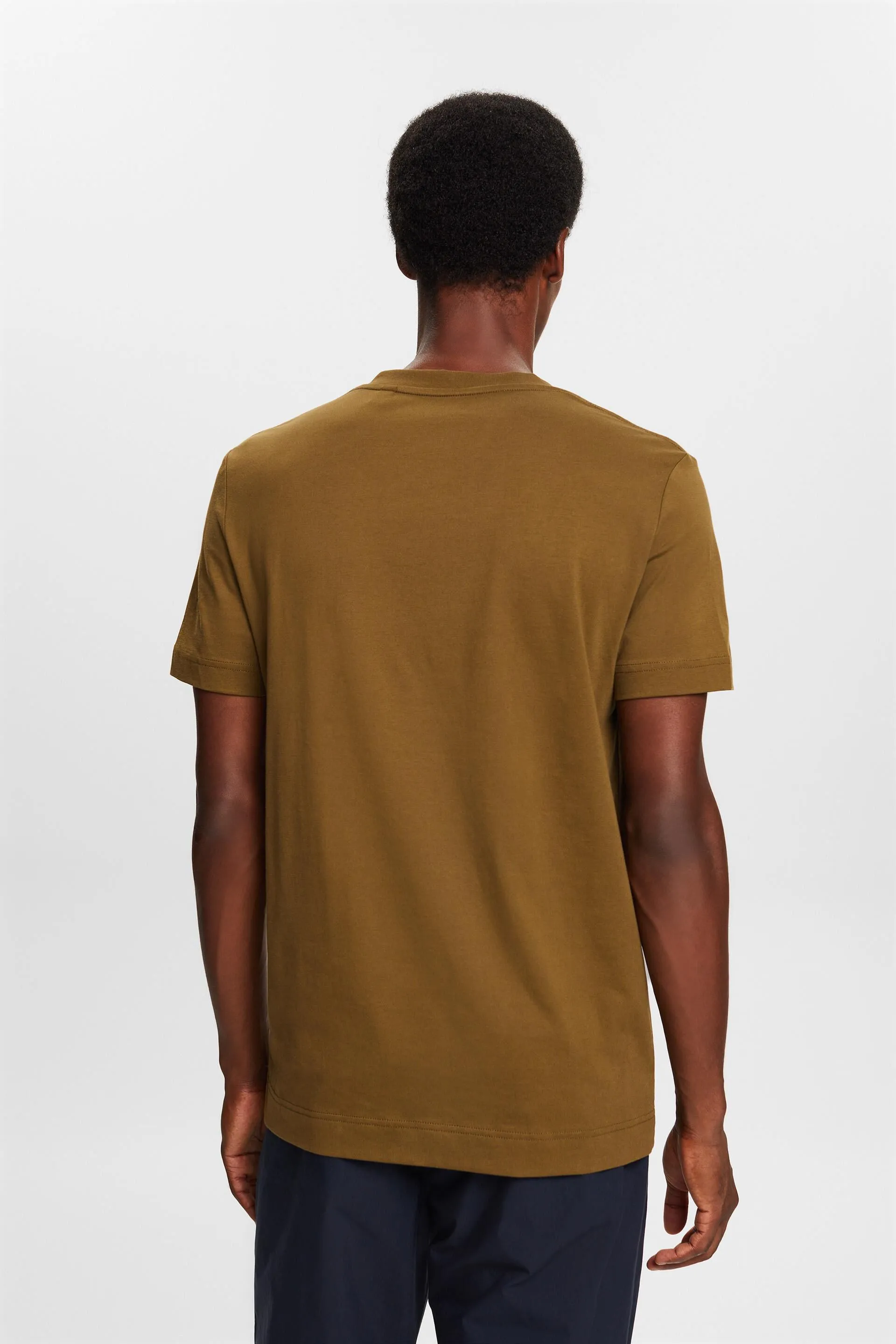 Camisa de tejido jersey con cuello en pico, 100 % algodón