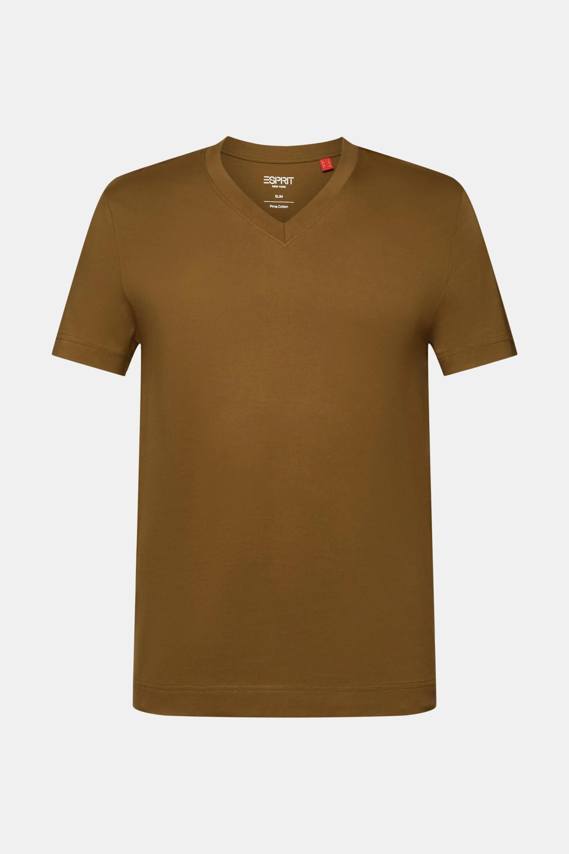 Camisa de tejido jersey con cuello en pico, 100 % algodón