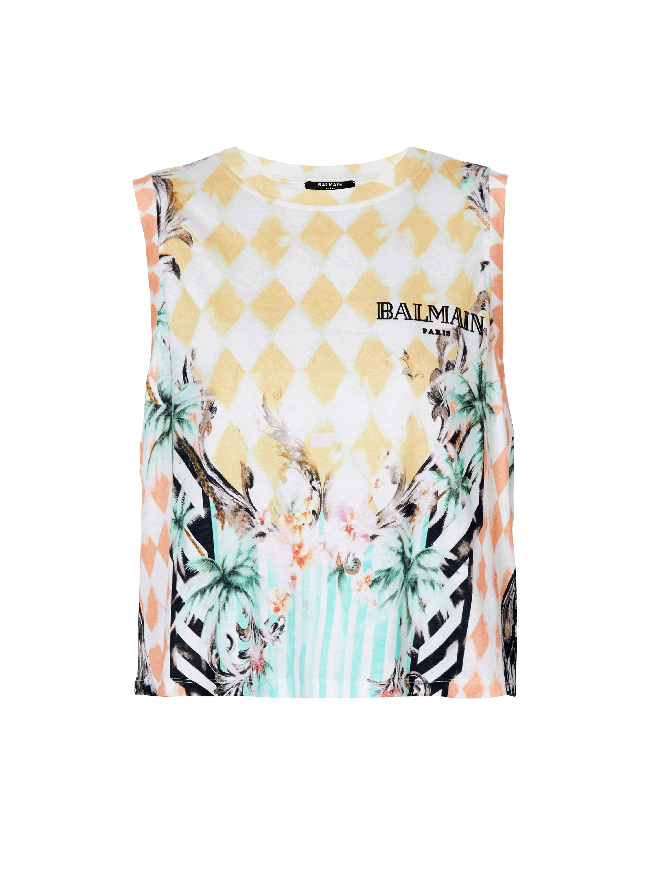 Camiseta Balmain Vintage sin mangas con estampado Baroque