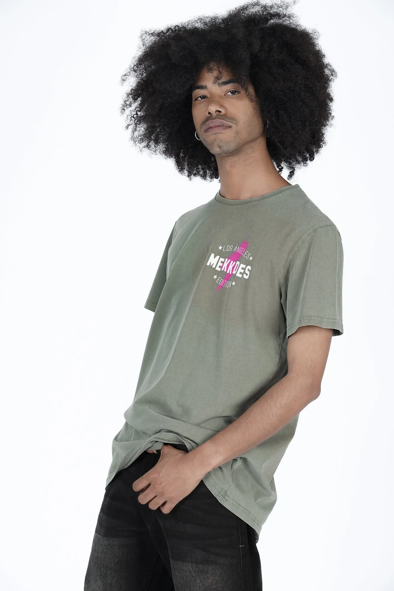 Camiseta HE khaki lavado L.A. smiley