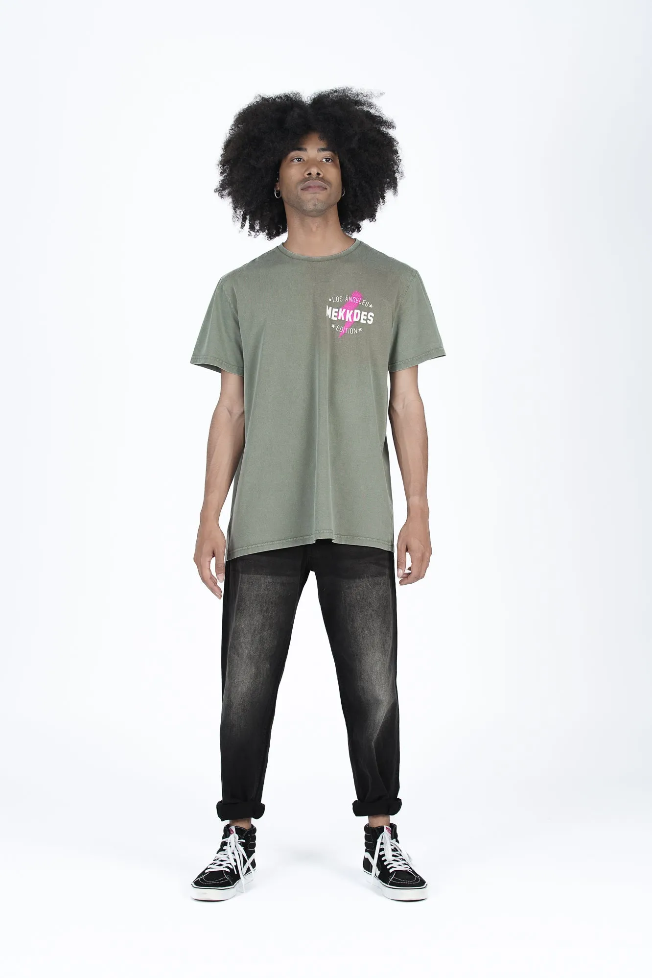 Camiseta HE khaki lavado L.A. smiley