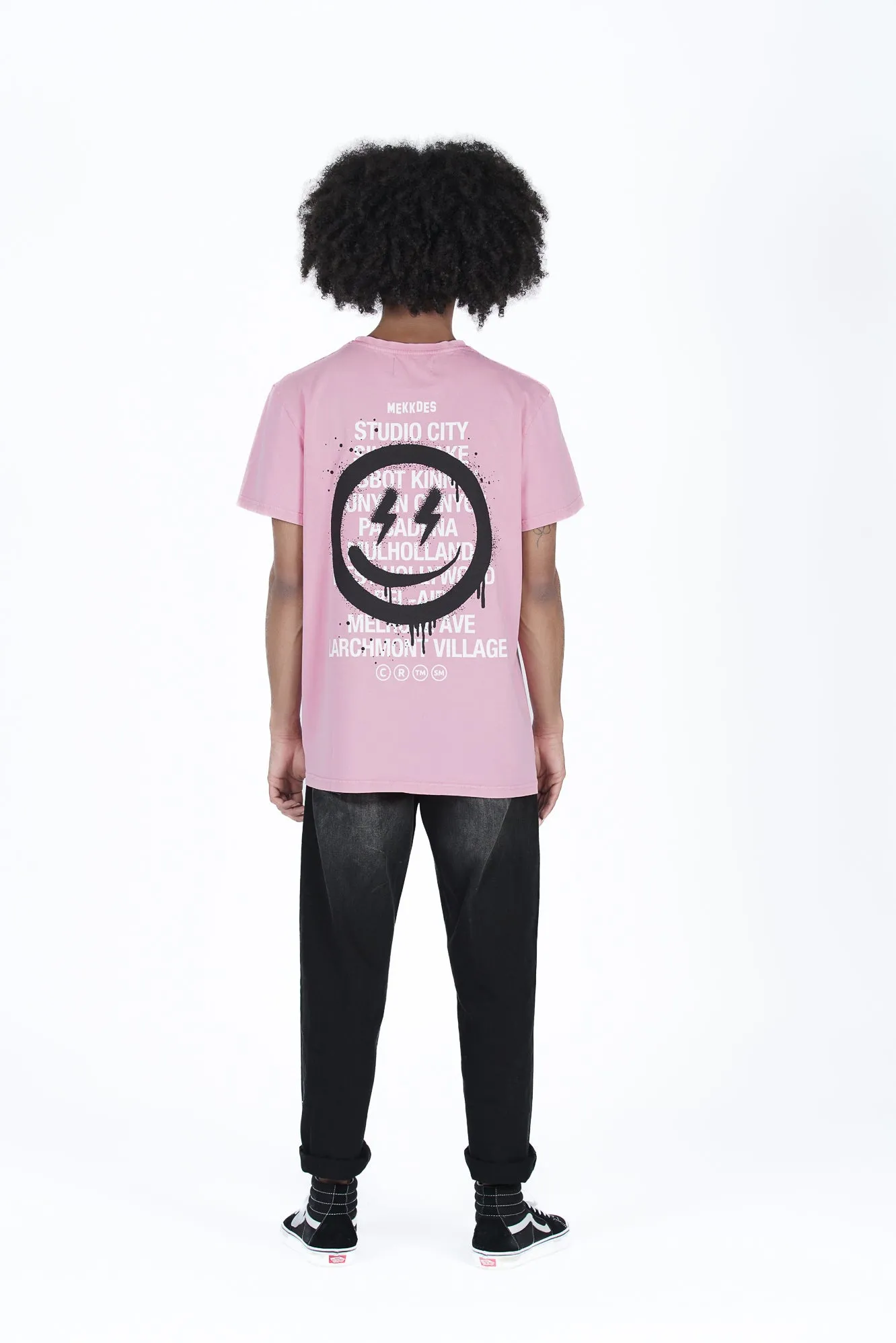 Camiseta HE rosa lavado L.A. smiley