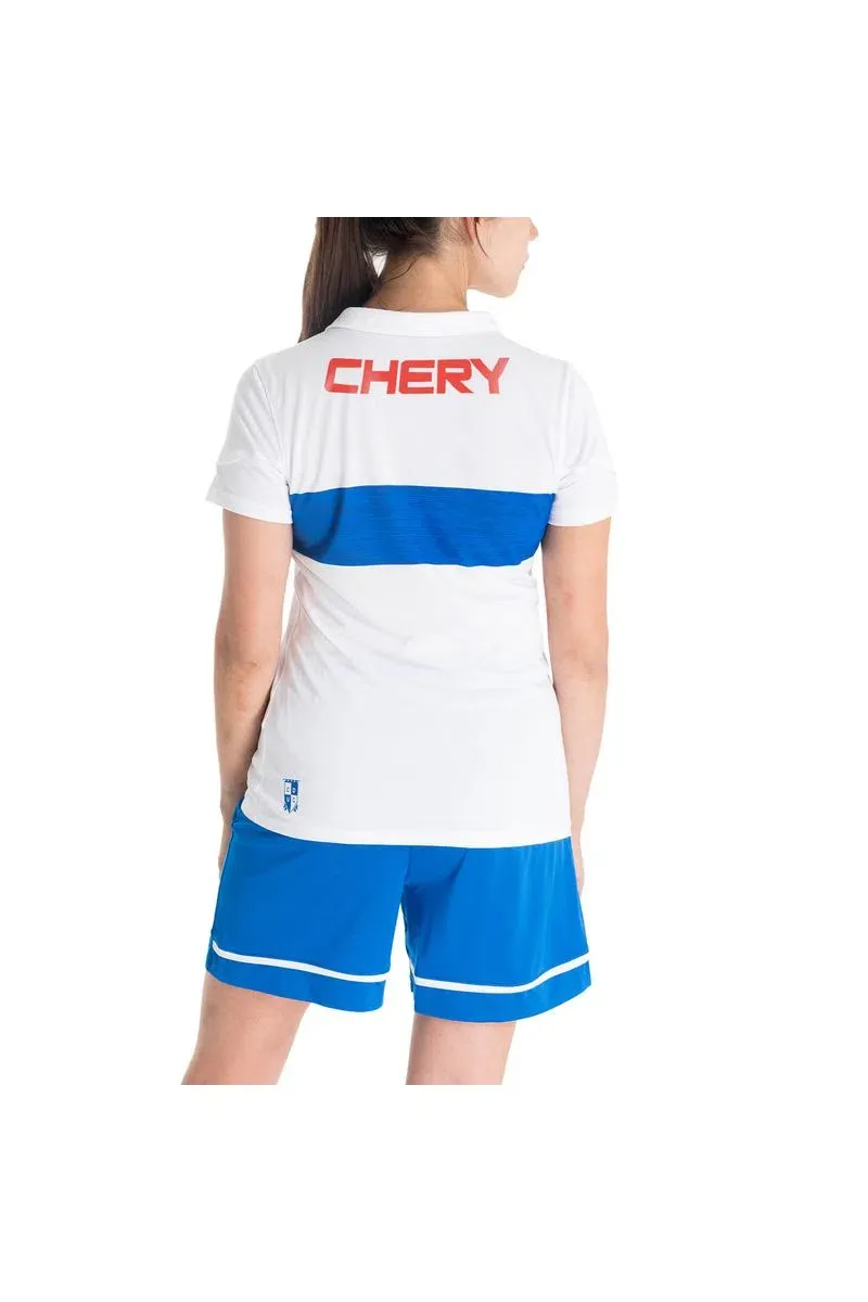 Camiseta Local Fútbol Mujer Under Armour Universidad Catolica Réplica 2023 Blanca