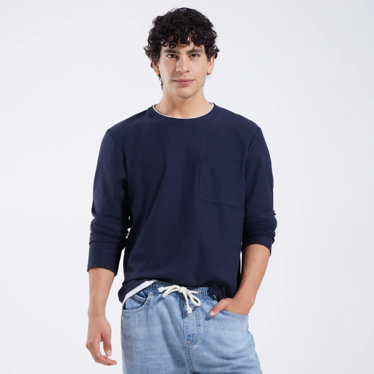 Camiseta Manga Larga Con Bolsillo