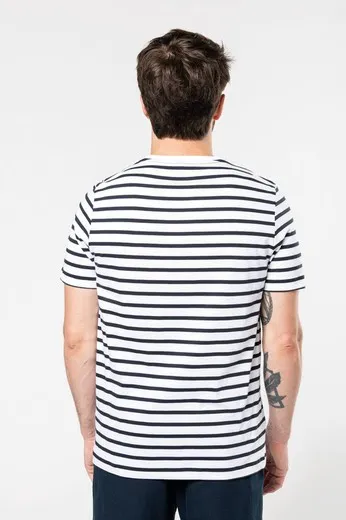 Camiseta Marinero a rayas con bolsillo manga corta