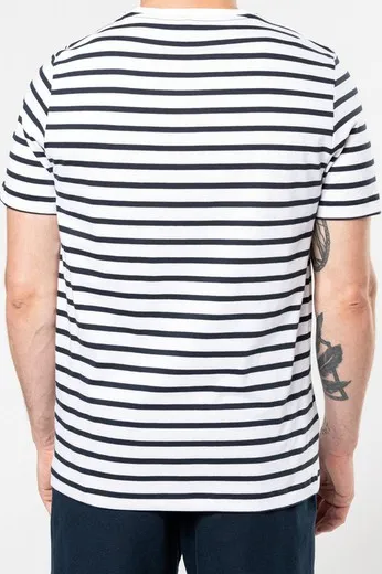 Camiseta Marinero a rayas con bolsillo manga corta