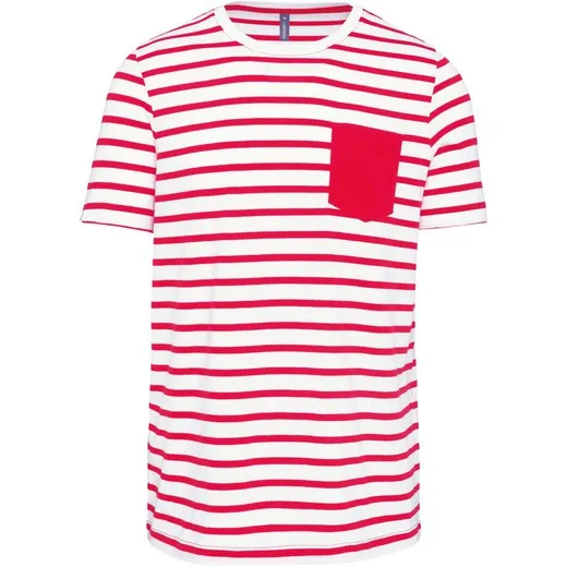 Camiseta Marinero a rayas con bolsillo manga corta
