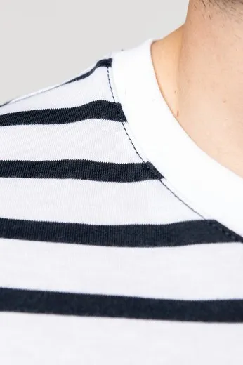 Camiseta Marinero a rayas con bolsillo manga corta