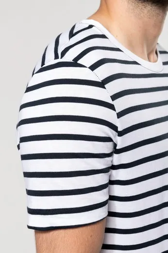 Camiseta Marinero a rayas con bolsillo manga corta