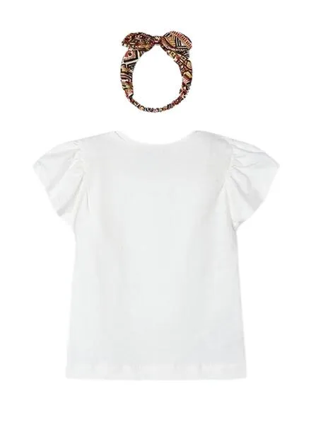 Camiseta Mayoral Con Banda Blanco Para Niña