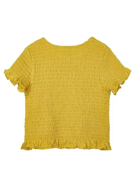 Camiseta Mayoral Nido de Abeja Mostaza para Niña
