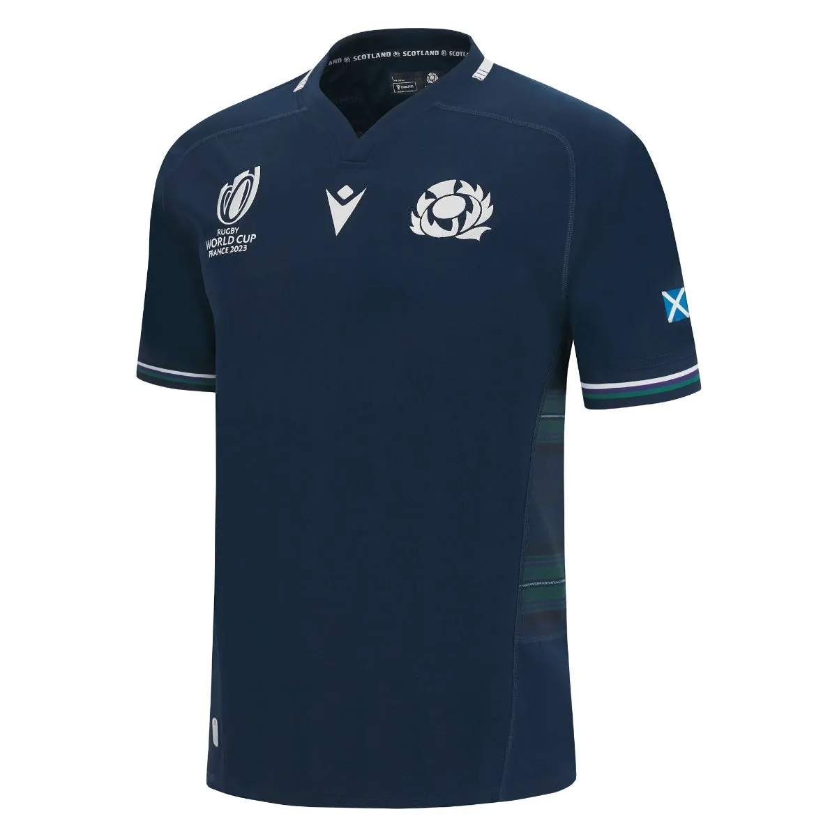 CAMISETA RUGBY HOMBRE MACRON ESCOCIA 20232024 LOCAL AZUL MARINO
