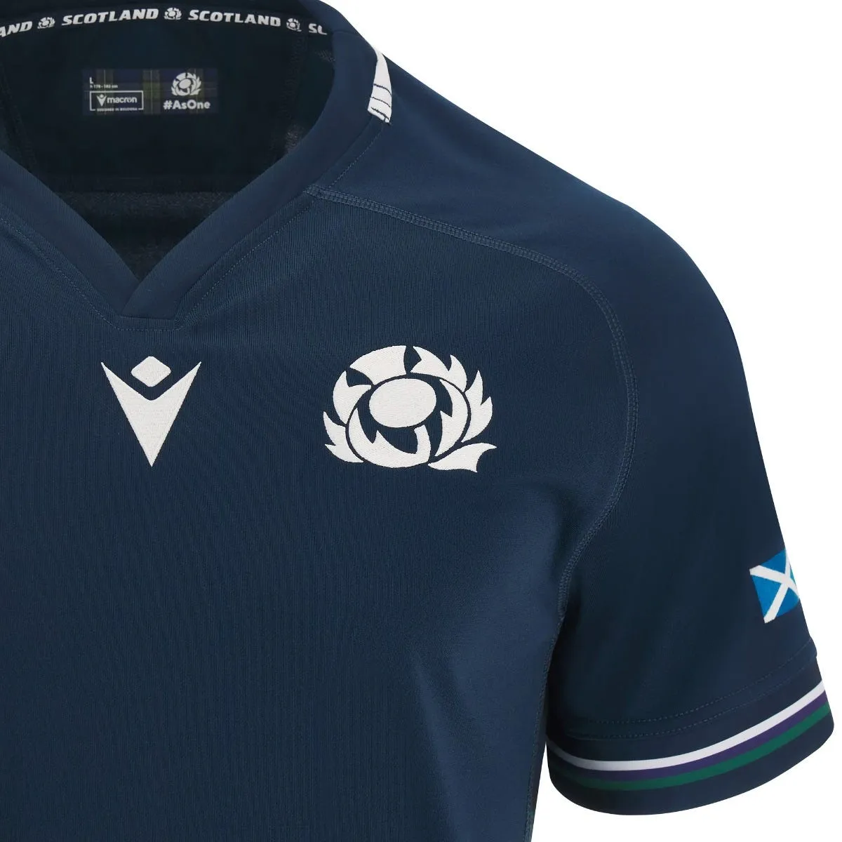 CAMISETA RUGBY HOMBRE MACRON ESCOCIA 20232024 LOCAL AZUL MARINO